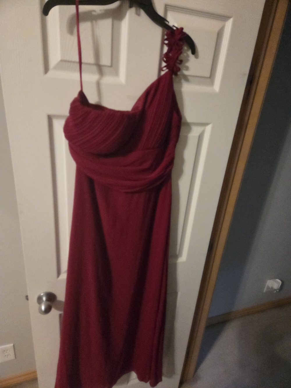 Red One-Shoulder Evening Dress - Elegant Draped Gown